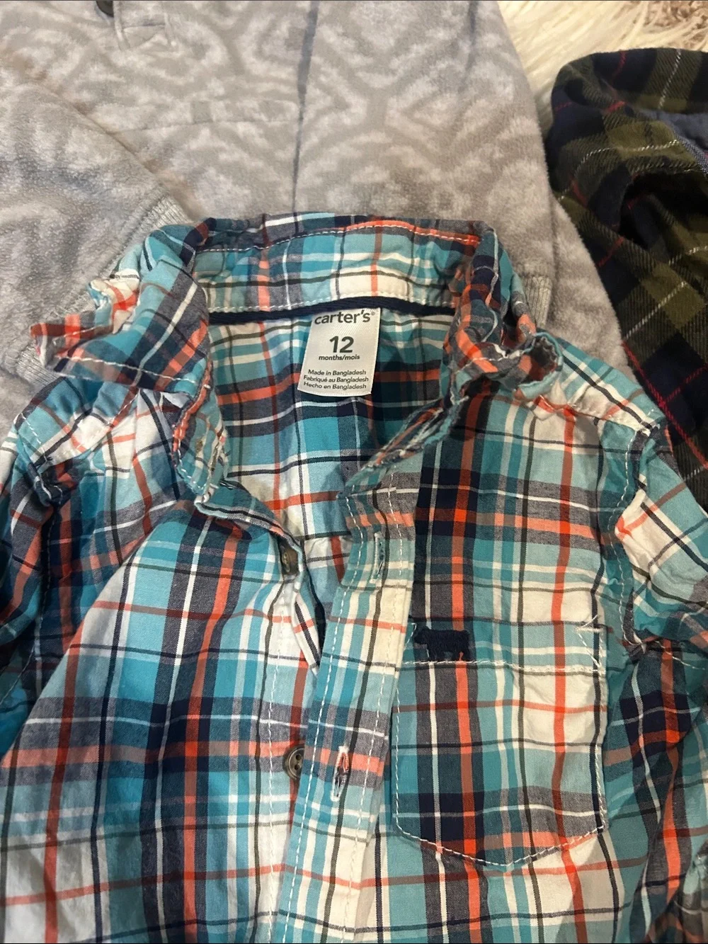 12 months boys long sleeve lot-Carters, Oshkosh, etc